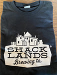 White on Black T-Shirt - Shacklands Brewing